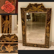 Antique Hand Painted European Mirror with Divided Mirror Panels and Rose... - £1,868.38 GBP