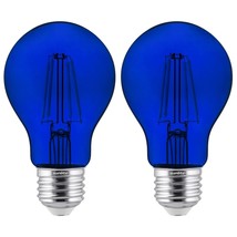 2-Pack Sunlite LED Transparent Blue A19 Filament Bulbs, 4.5 Watts, Dimmable - £22.01 GBP