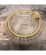 Crystal Glass &quot;Ashtray&quot; Finished With Gold Brass Leaf - (4.25 inch / 11 cm) - £30.17 GBP