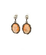 Vintage Sterling Silver Art Deco Victorian Female with Marcasite Cameo E... - $843.26 MXN