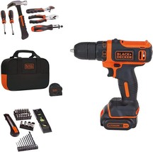 Black+Decker 12V Max Drill &amp; Home Tool Kit, 60-Piece (BDCDD12PK) - £86.92 GBP