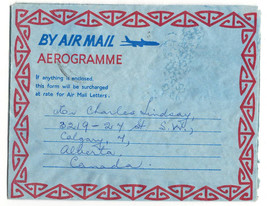 New Zealand Fine Aerogramme  Letter-Cover-Envelope to Calgary Alberta Canada - £1.59 GBP