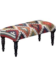 KILIM BENCH HERAT ORIENTAL Handmade Indo Kilim Upholstered - 48&quot;W x 16&quot;L... - £464.55 GBP