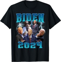 Funny Pro Biden 2024 Bootleg 90s Style Men Women T-Shirt - £11.01 GBP+