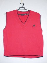 Vintage Greg Norman Collection Pine Isle Golf Vest Large Red Cotton - $19.99