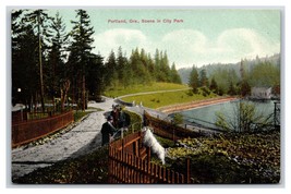 Scene In City Park Portland OR Oregon UNP Unused DB Postcard W10 - £2.29 GBP
