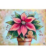 NEW - Under The Poinsettia Painting Kit - Paint Your Own - Hand-Drawn - Canvas P - $38.00