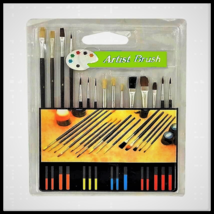 15 Paint Brush Set Flat Oil Watercolor Acrylic Art Craft Style Art Style F-S - £4.66 GBP