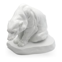 Herend Polar Bear, Antique Animal Figurine Bear Sculpture, Markup Bela 1... - $272.35