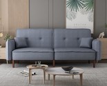 Loveseat Futon, Convertible Sleeper Sofa Couch Bed in Cotton Linen Fabri... - $525.99