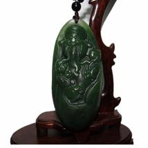 3.6&quot; China Certified Nature Hetian Nephrite Jade The God of Wealth Hand Carved P - £143.84 GBP