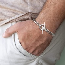 Stylish Lightning Charm Bracelets for Men, Simple 5MM Wide Stainless Ste... - $17.79