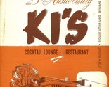 KI&#39;s Cocktail Lounge Restaurant Menus &amp; Napkin Glen Ellyn Illinois 1960&#39;s - £34.99 GBP