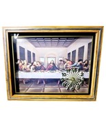 VINTAGE &quot;The Last Supper&quot; Wood Framed Clock Religious Jesus Works  - €18,97 EUR