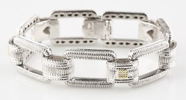 Judith Ripka Sterling Silver &amp; 18K Yellow Gold Chain Link Diamond Bracelet - $799.95