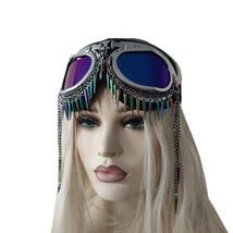 Rave Streampunk Burning Man Holographic Festival Skull Bird Goggles Head... - $46.40+