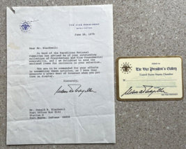 1975 Vice President Nelson Rockefeller Sign Letter Senate Chamber Ticket No COA - £55.94 GBP