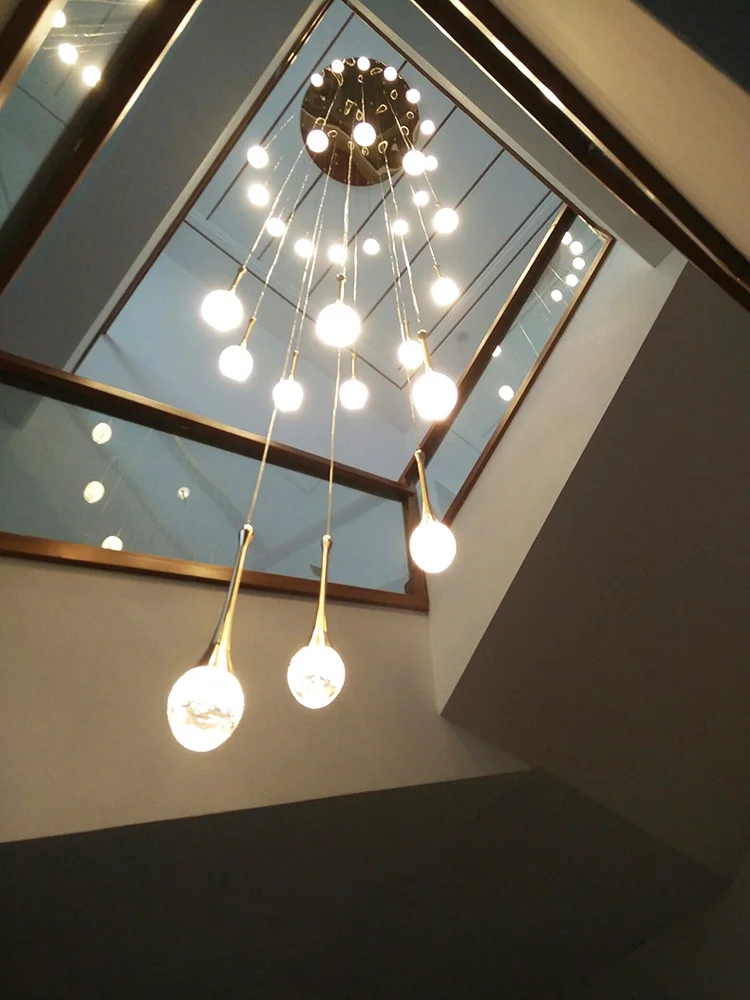 Andelier modern attic chandelier led water dropl luxurious crystal staircase chandelier thumb200