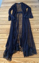 Soma Women’s Floor Length Long Lace robe size S Black S8 - £26.43 GBP