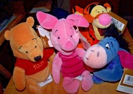 Disney Store Lot Of 4 Plush Beanbags - &quot;New&quot; Winnie The Pooh &amp; Friends - Nwt! - £27.51 GBP