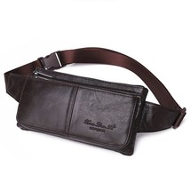 Genuine Leather Fanny Waist Pack Hip Bum Bag for Men Travel Casual Cell Phone Ca - £29.76 GBP