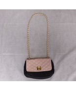 Betsey Johnson Quilted Hearts Purse Cross Body Pink Black Gold - £29.30 GBP