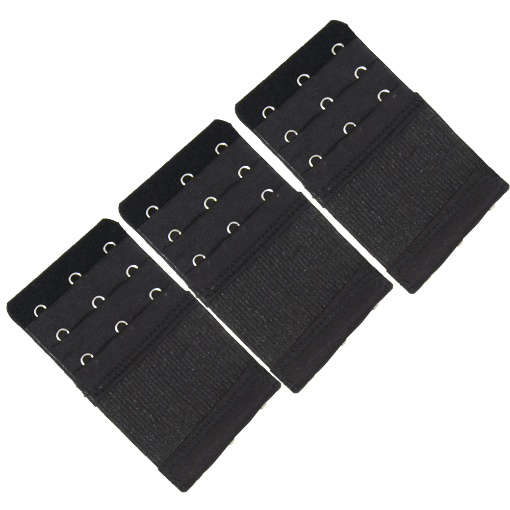 Stretch Elastic Bra Extender 3-Pack (3-Hook, Black) - $7.99
