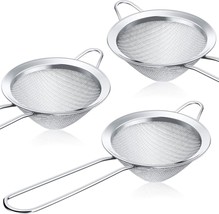 3 Pieces Tea Strainers Cocktail Strainer Stainless Steel Fine, Silver,3.... - $29.77