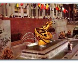 Prometheus Statue Rockefeller Plaza New York City NY NYC Chrome Postcard... - $1.93
