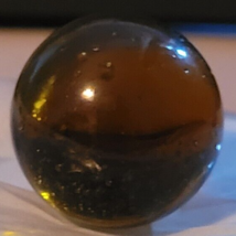 Vintage Shooting Marble Brownish Bubbles Black Swirling Ribbons Decorative - $9.99