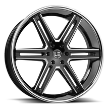 24X9.5 Luxxx LE12 6X139.7 +30 Gloss Black Milled/Stainless Steel Lip - W... - £521.94 GBP
