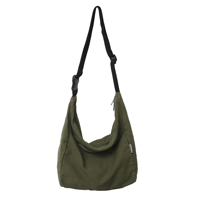 Leisure Canvas Shoulder Bag For Women Simple Solid Color Large Capacity ... - $32.92