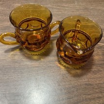 Indiana Glass Company Amber Kings Crown Sugar and Creamer - $18.59