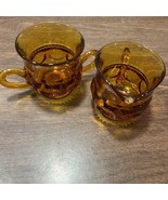 Indiana Glass Company Amber Kings Crown Sugar and Creamer - $25.42 CAD