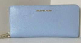 Michael Kors Continental Wallet Wristlet Pale Blue Leather 35T7GTVE7L NWT FS - £72.00 GBP