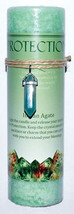 Protection pillar candle with Indian Agate pendant - $1,271.46 MXN