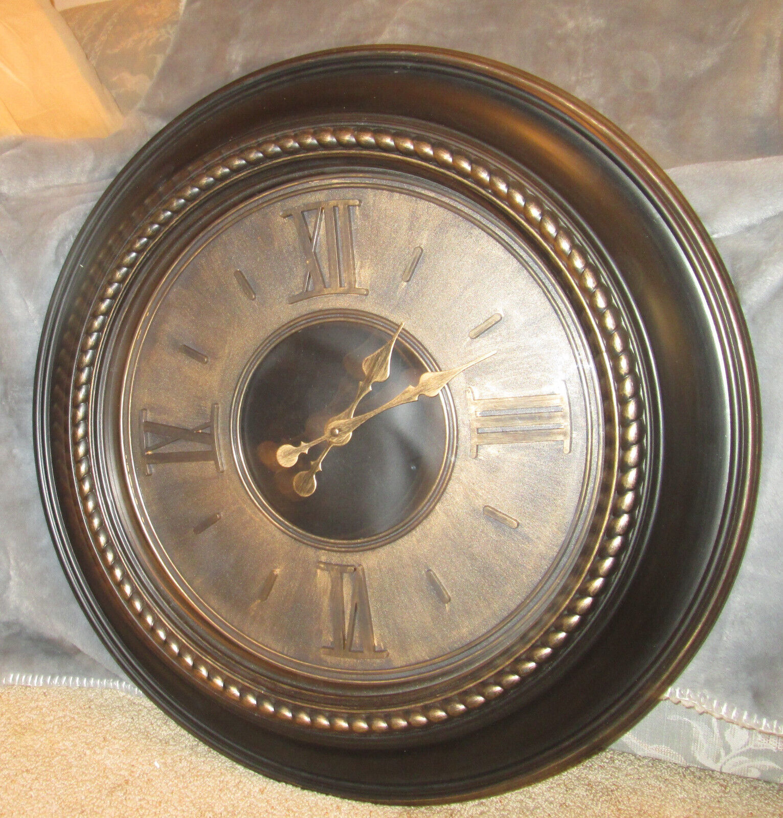 QUARTZ Wall Clock Roman Numerals - hanging decor NEW MOVEMENT - £59.19 GBP
