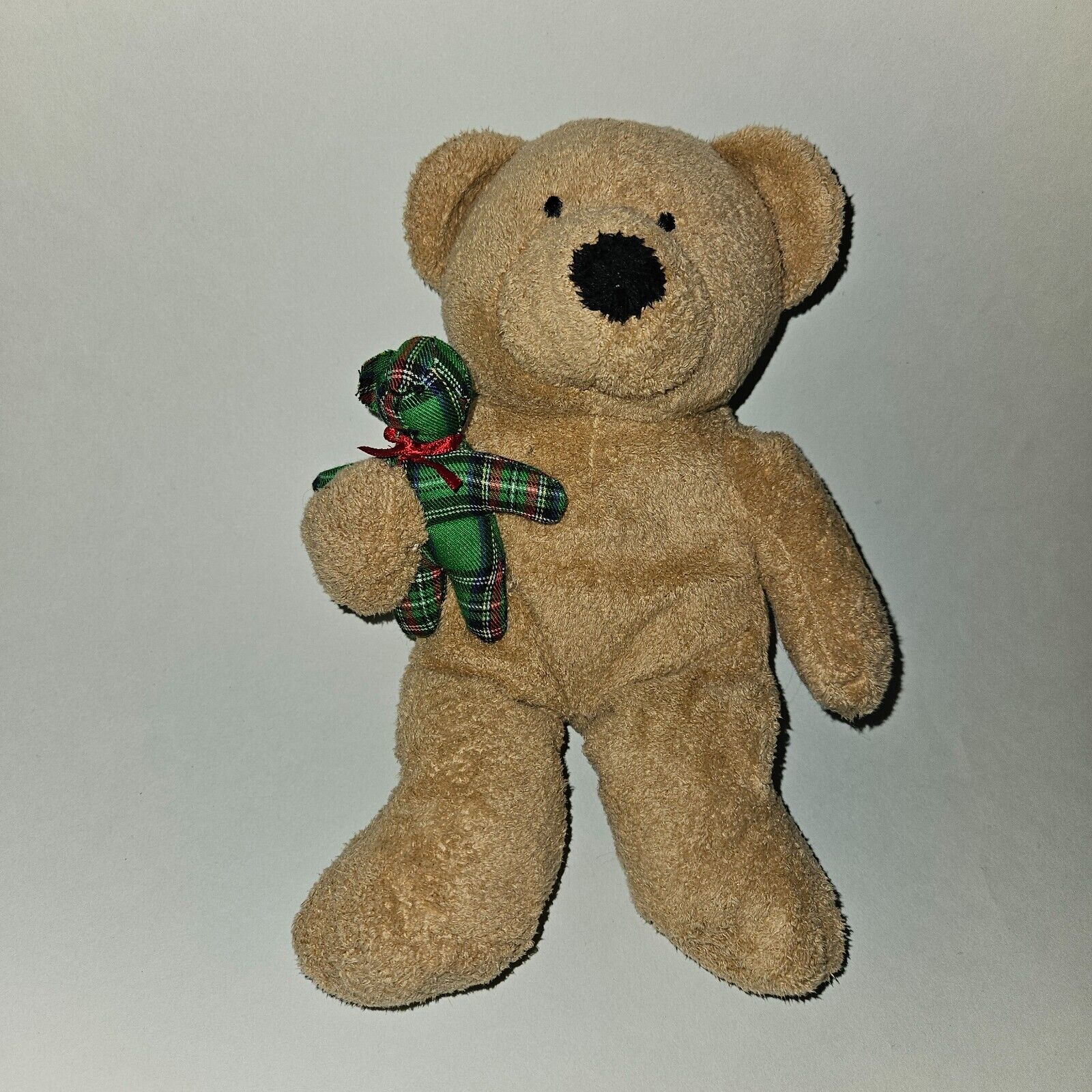 TY Pluffies Beary Merry Brown Green Teddy Bear Plush Bean Bag Stuffed Toy 2005 - $9.85