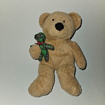 TY Pluffies Beary Merry Brown Green Teddy Bear Plush Bean Bag Stuffed Toy 2005 - £7.70 GBP