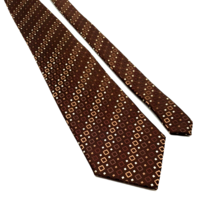 Nino Mori Mens Vintage Dress Tie 100% Microfiber Accessory Business Shirt Brown - £19.37 GBP