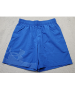 Under Armour Athletic Shorts Mens L Blue Woven Graphic Loose Fit Slash P... - $24.47