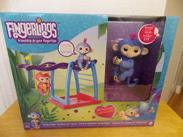 Fingerlings Liv Blue/Purple Hair Interactive Baby Monkey Bar Playset - £43.96 GBP