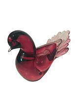 Murano Glass Bird Figurine Italy Cranberry Purple Swan Antique Vtg Peaco... - $74.25