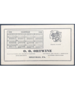 VTG 1936 Ortwine Equine Harness Ad Ink Blotter Millville PA Horses Calendar - $18.53