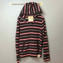 Hollister brown pink and white striped surf hoodie - £26.08 GBP