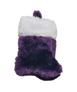 Mini Winter Holiday Purple/Blue-White Plush Stocking Fluffy Soft Fur-5”-... - $176.77 CAD