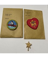 Vintage Boy Scouts Life Rank Rowing merit badge and star scout pin 1970s - $17.52