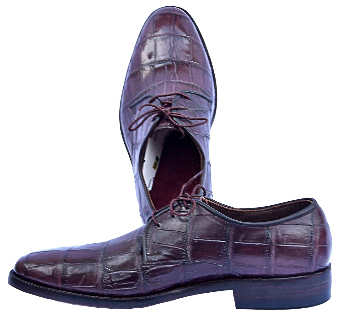 Classic Seal Brown Double Sole Derby Fully Crocodile Leather Men ...