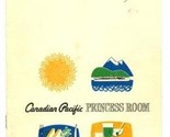 Canadian Pacific Hotels Princess Room Beverage List Canada 1963 - $21.75