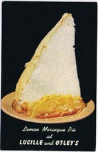 Postcard Lucille &amp; Otley&#39;s Restaurant Boynton Beach Florida Lemon Meringue Pie - £1.54 GBP